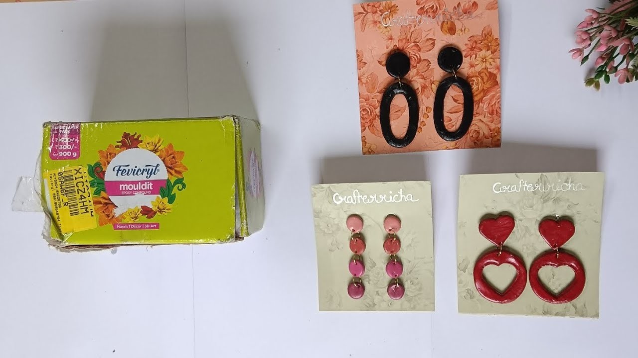 DIY Mouldit Clay Earrings. Clay Earrings. Shilpkar Clay. DIY Jwellery.Mouldit Idea