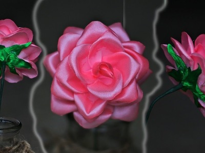 DIY Ribbon Rose Flower | How to make ribbon satin rose | Ribbon Flower Making | DIY VALENTINE DAY