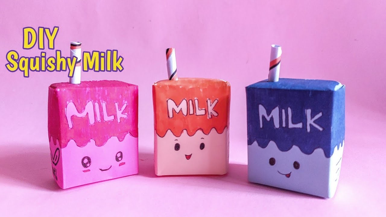 DIY SQUISHY MILK BOX | HOW TO MAKE PAPER SQUISHY MILK BOX | PAPER CRAFT