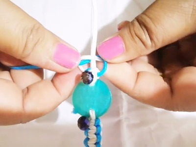 DIY7 | Macrame two colors | cord bracelet | with shell pendant
