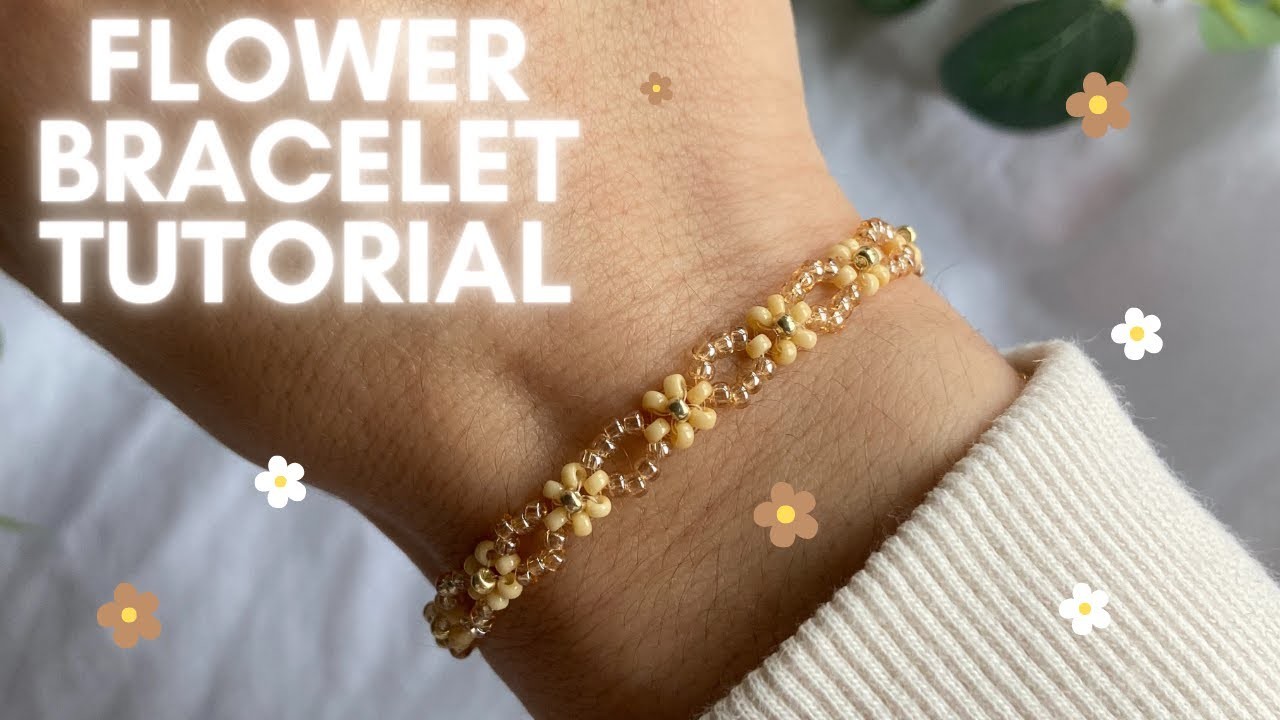 Easy Beaded Flower Bracelet Tutorial, DIY Jewelry Tutorial