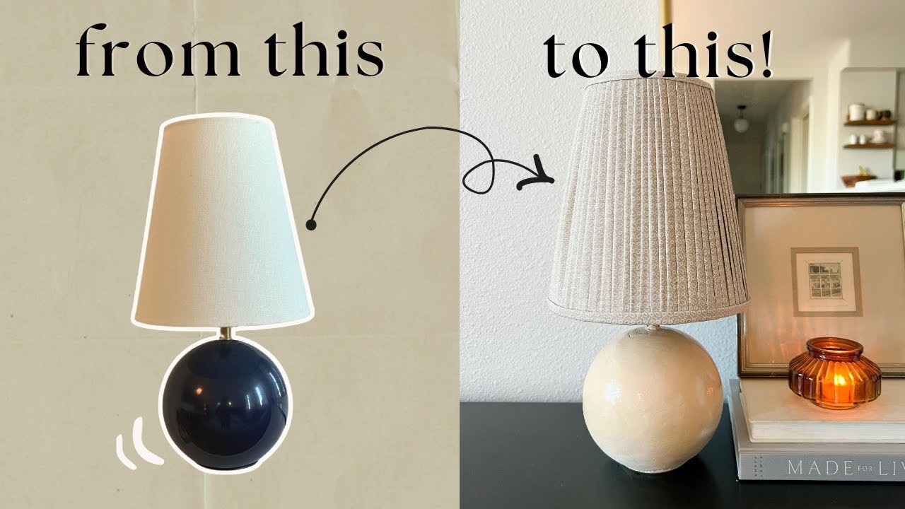 EASY No Sew DIY pleated, gathered lamp shade!