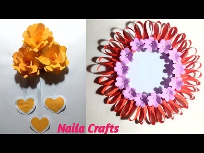 Easy wall hanging flower _ paper wallmate _ home decoration @nailacrafts