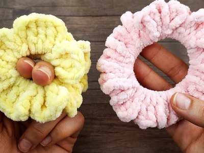 ???? Fantastic Crochet Hair Tie with Puffy Yarn | ???? Very Fast Idea for Crochet Gifts