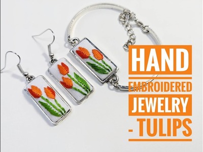 FREE Tutorial on Hand Embroidered Earrings- Tulips