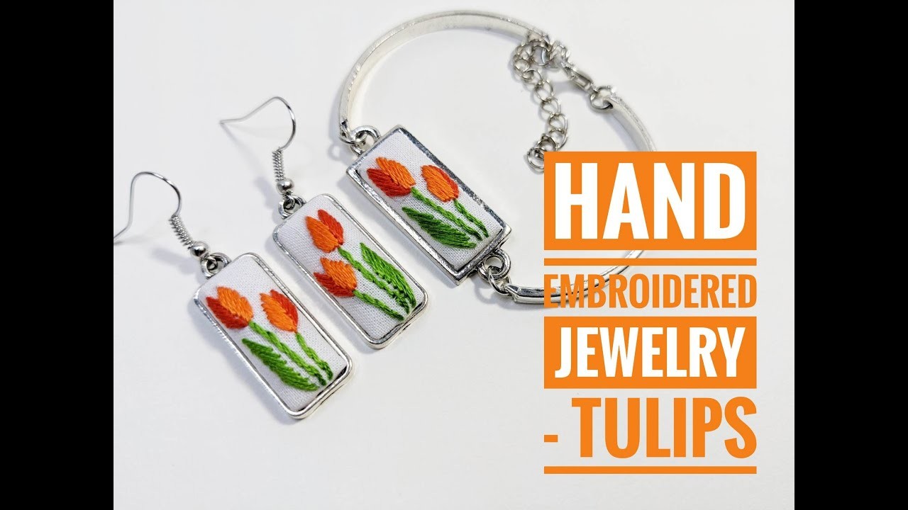 FREE Tutorial on Hand Embroidered Earrings- Tulips