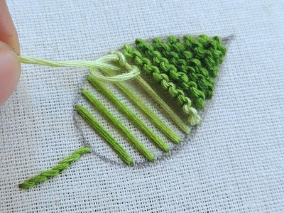 Gorgeous leaf hand embroidery|latest leaf design|superrrrrrr easy hand embroidery