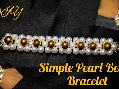 How to make a beaded Pearl flower bracelet. Fast and easy beginner diy project. perfect gift