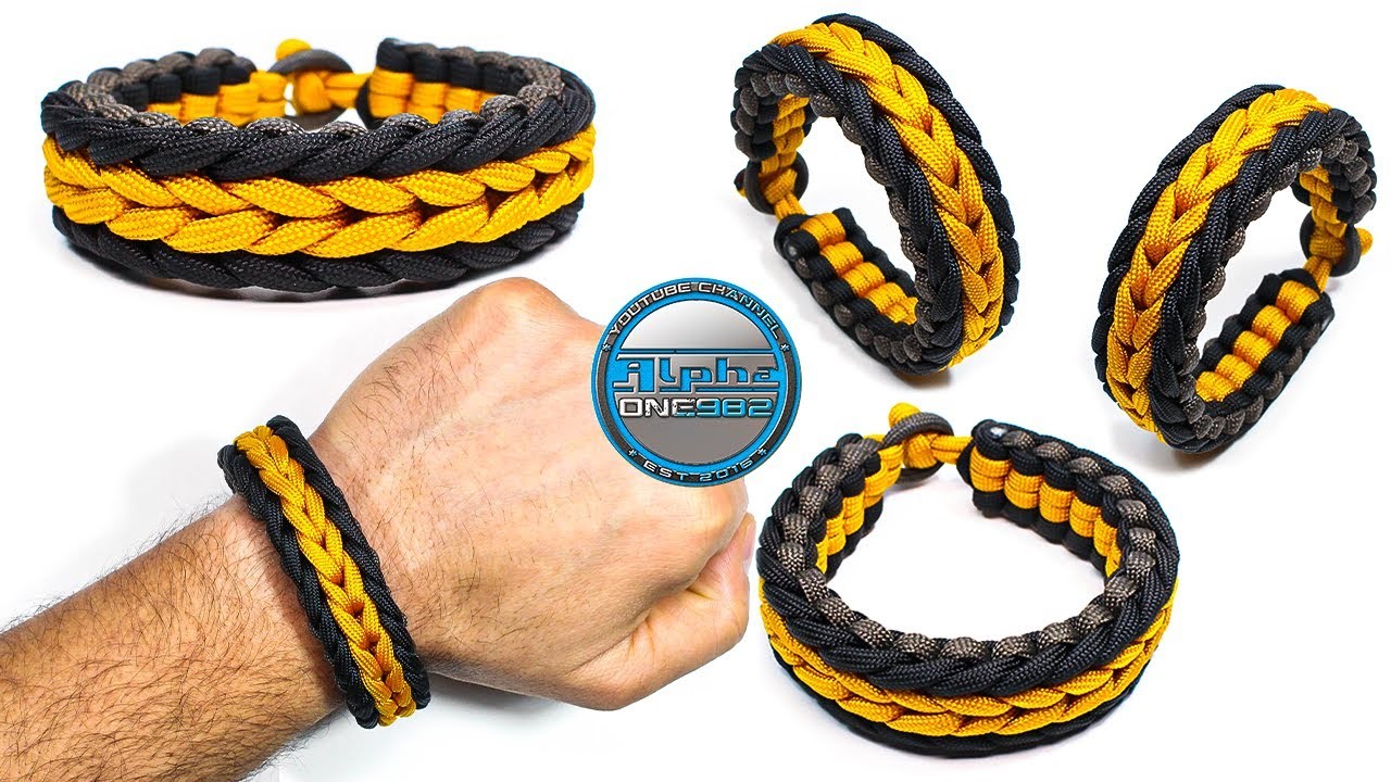 How to Make a Paracord Bracelet Wide Endless Falls Without Buckle Knot Tutorial DIY