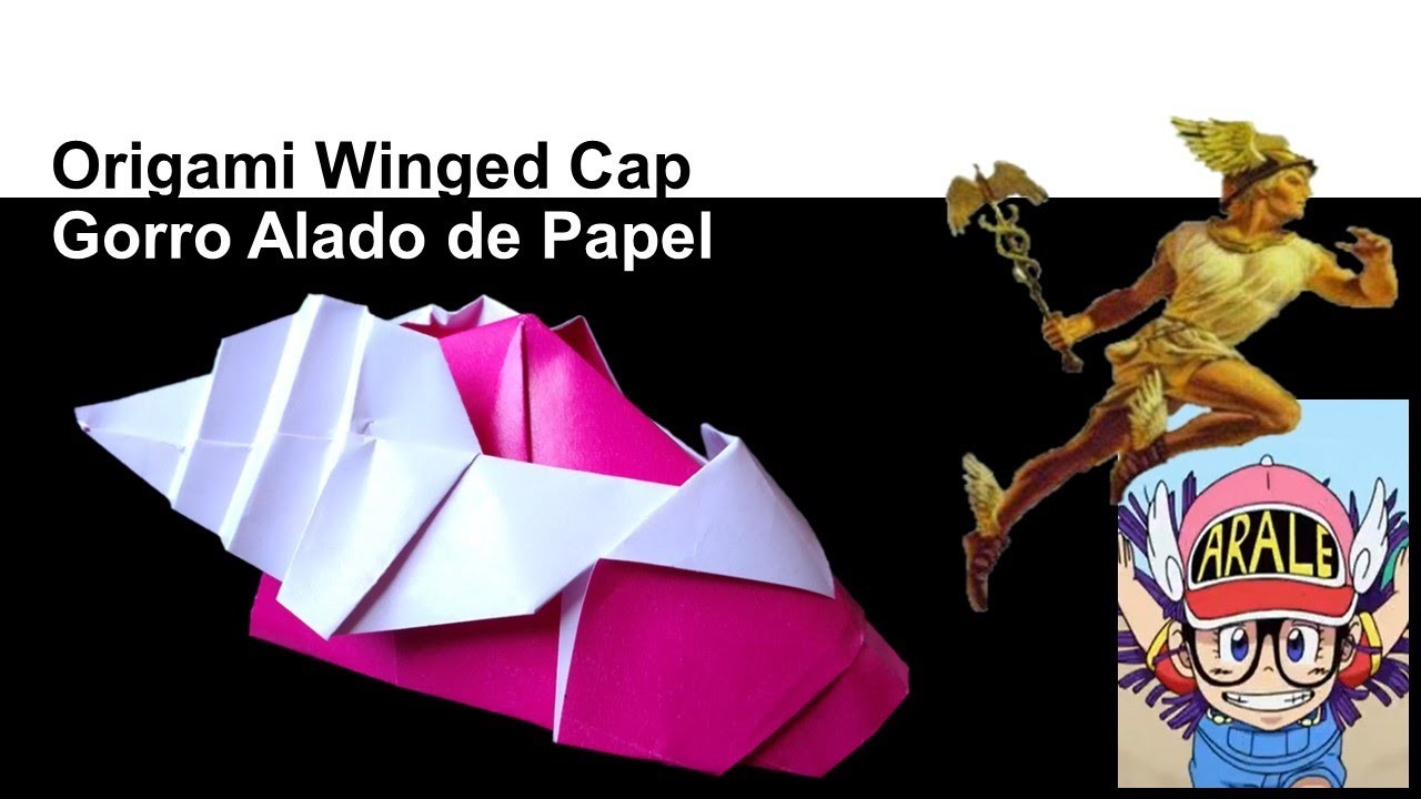 How to Make an Origami Winged Cap or Hat ???? - Cómo Hacer un Gorro con Alas de Papel