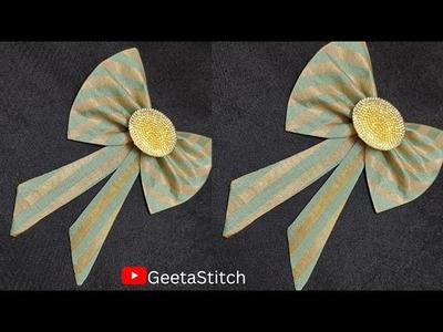 How To Make Fabric Tie Bow || Easy Project || Diy ????