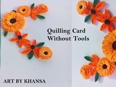 How to Make Paper Quilling Card Without Tool |  #paperquilling #quillingpaper #paper