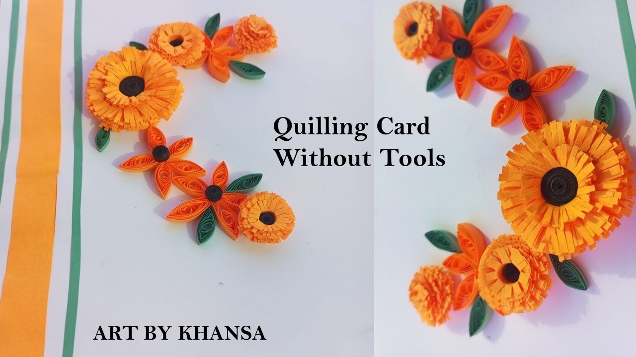How to Make Paper Quilling Card Without Tool |  #paperquilling #quillingpaper #paper