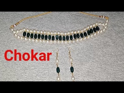 How to make pearl chokar easy way #chokernecklace