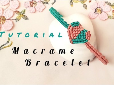 Macrame bracelet. Diy heart macrame bracelet.macrame tutorial