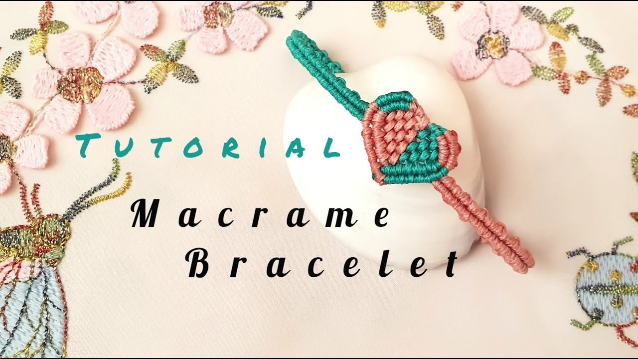 Macrame bracelet. Diy heart macrame bracelet.macrame tutorial