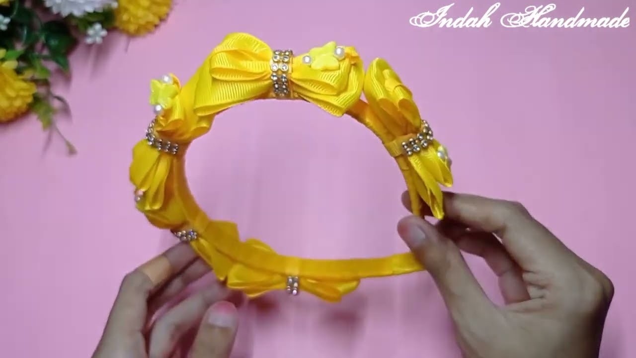 Make a pretty yellow headband - DIY