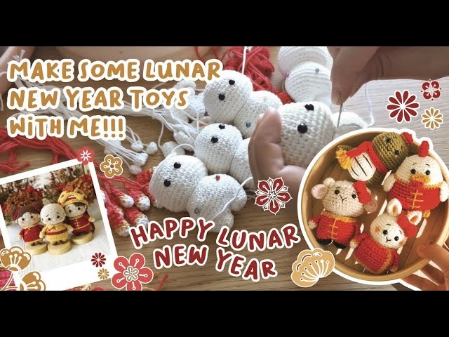 Make Some Lunar New Year Toys with Me | Small Crochet Business | Studio Vlog | Crochet with Me |