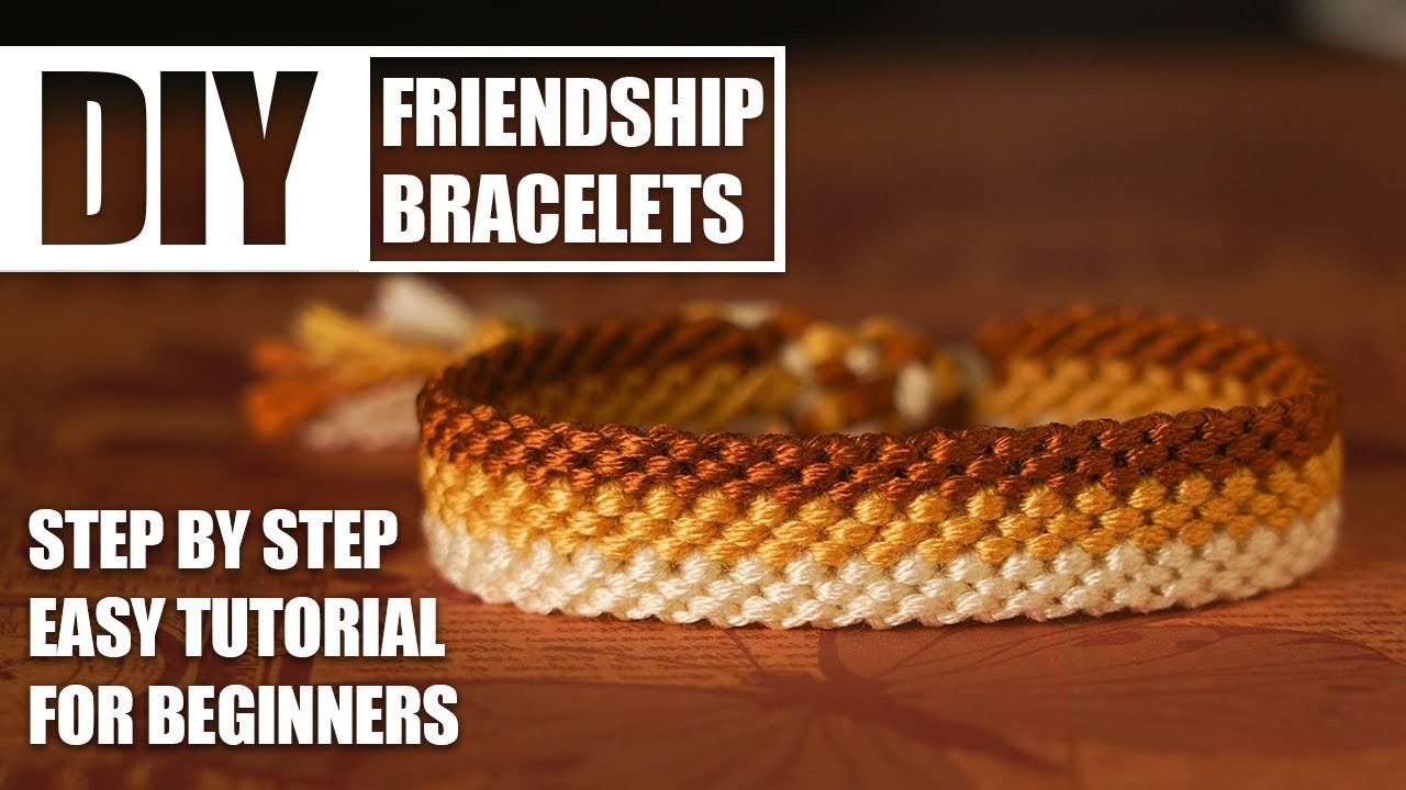 Neutral Lines Stripe Friendship Bracelets Step by Step Tutorial | Easy Tutorial for Beginner