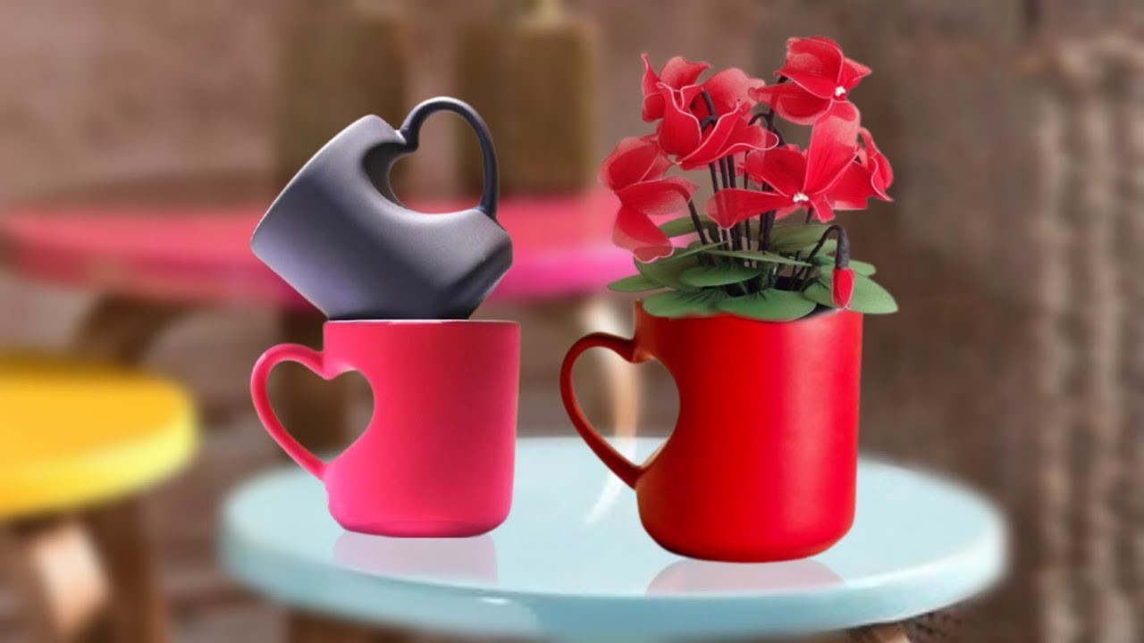 New stylish flower pot making with cement | diy home showpiece making white cement craft ideas