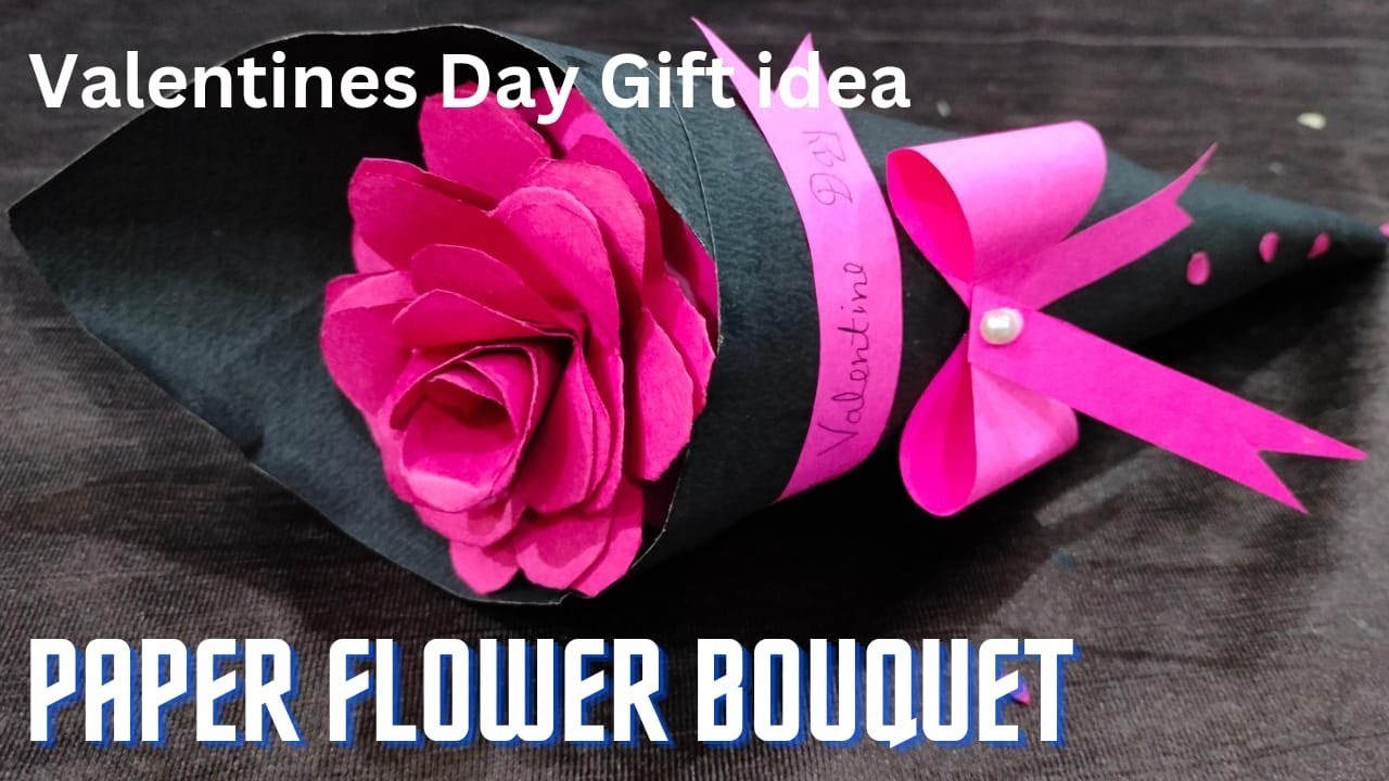 Paper flower bouquet.Valentines day gift idea.B'day gift idea #diy #trendingvideo@MeWithMomsVision