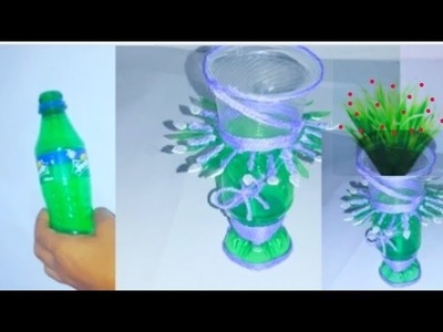 Plastic bottle recycle || flower vase @dcdailycraftidea8224