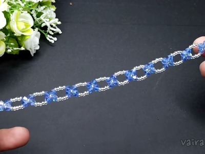 Simple and beautiful blue bracelet | Kreasi Manik manik yang sederhana dan cantik 28.