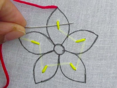 Simple Hand Embroidery Fancy Flower Design Tutorial For Beginner