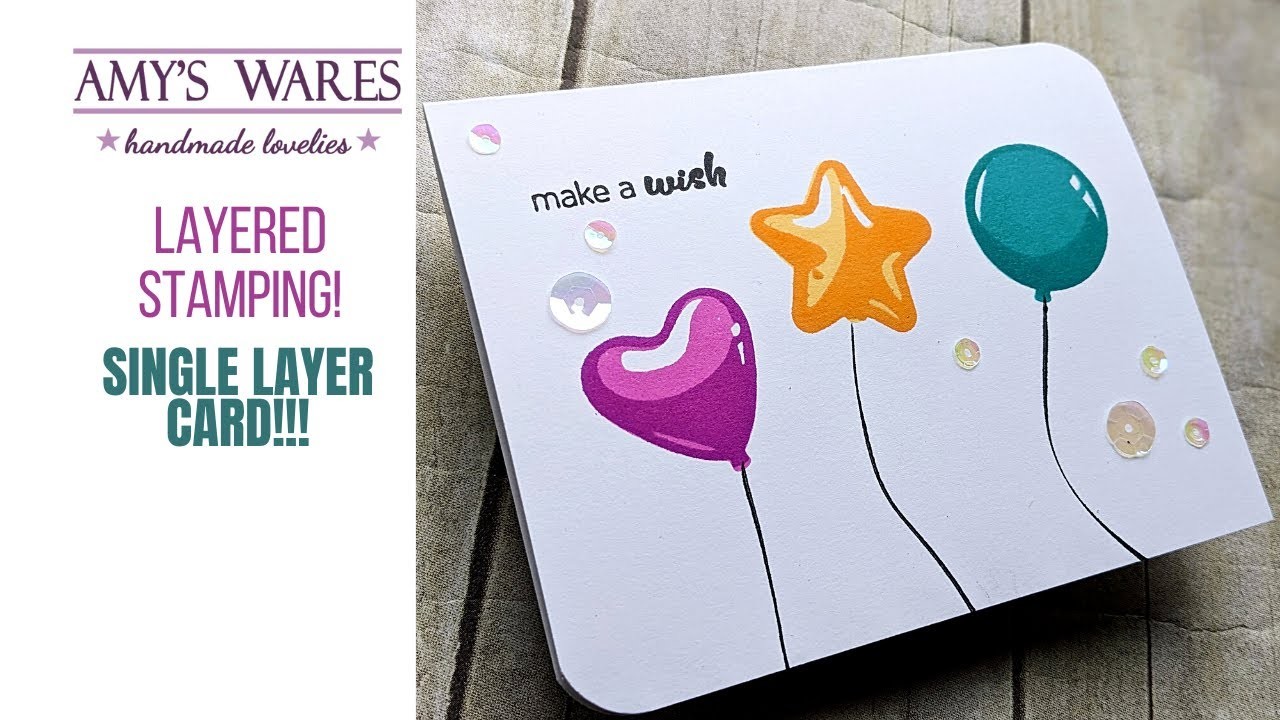Simple layered stamping! Altenew BALLOONS! Easy birthday card great for anyone!