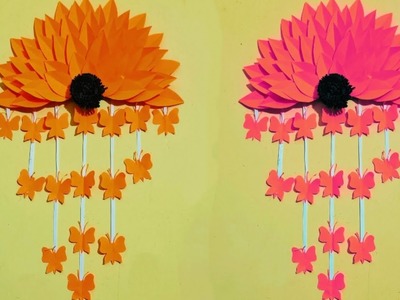 .Simple paper sunflower model wall hanging craft ideas.#papercraft#butterfly #paperwallhanging