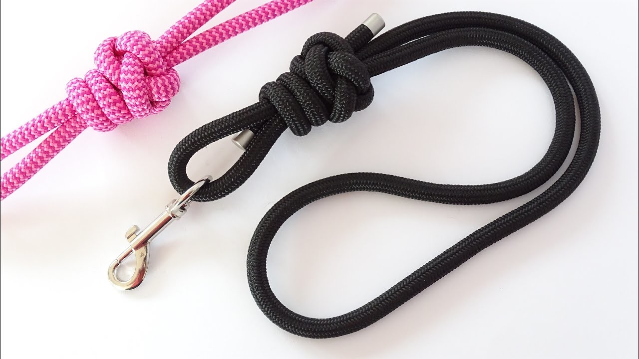 Single Rope Diamond. Scaffold Knot Dog Leash - How to Make 2 Non-Slip Loops Leash