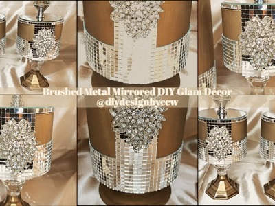 The DIY Glam Brushed Metal Mirrored Glam Apothecary Set | 2023 Glam Home Décor Ideas