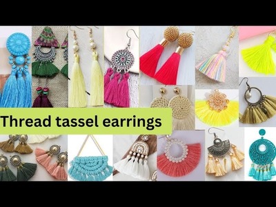 Trending stylish thread tassel earring women¶handmade simple casualwear earrings for girl¶dandywears
