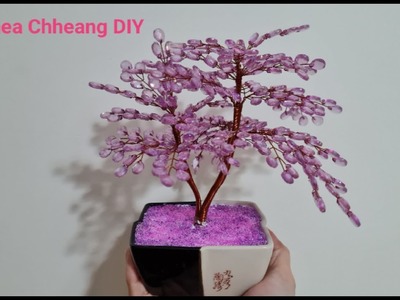 #tutorial how to make a small purple plants from rain drop seeds Eng Sub #diy #diycrafts