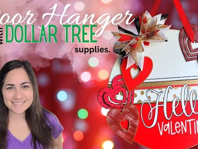 Valentine's Day Wood Round | Door Hanger With Dollar Tree Supplies | DIY Valentine's Day 2023