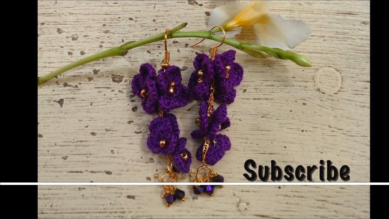 VaRu’s Purple Crochet Earring #crochet #earrings