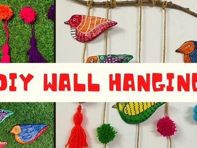 Wall hanging craft ideas.tribal wall hanging diy from wool and cardboard.home decorating ideas#diy