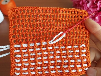 WONDERFUL Very Beautiful Flower Patterned Crochet Filet Etol Shawl Cover Model Tığ işi örgü modeli