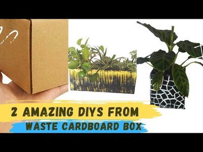 2 Amazing diy you can make from cardboard box ! Unique planter ideas for indoor plants