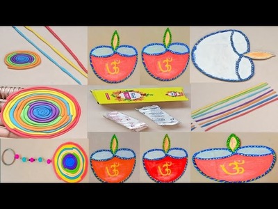 2 DIY clay craft. Diya Craft Making Idea????.Home&Wall decor design.Diwali decor design.keychain diy