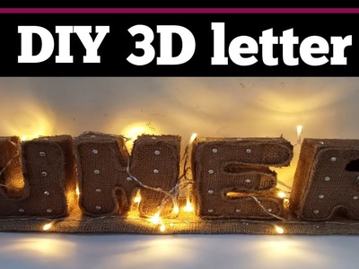 3D letters DIY. Cardboard craft. Jute craft. Marquee letters. Home decor. Art & crafts by hamda