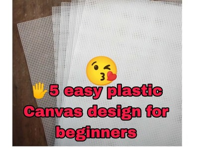 5 easy plastic Canvas designs for beginners.aasan pankhe ki design ka tarika.genius ideas