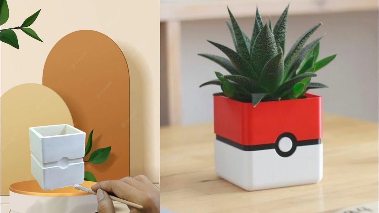 AMAZING CRAFT IDEA. DIY Pokemon pot made from cemen