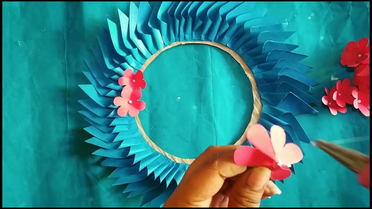 Beautiful -Paper-Flower Wall Hanging. Diy paper wall mate. Paper flower wall decoration