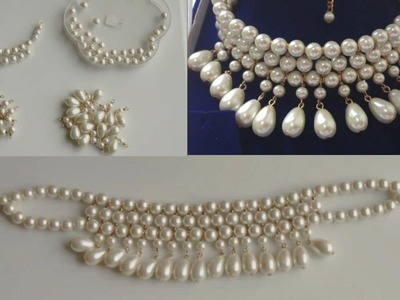 Beautiful Pearl Necklace Craft #Art and Craft@Mehwish_Jabeen