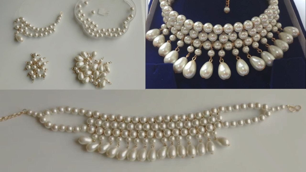 Beautiful Pearl Necklace Craft #Art and Craft@Mehwish_Jabeen
