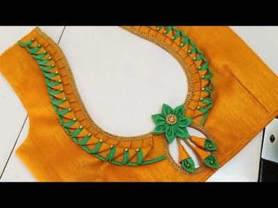 Blouse designs || cutting and stitching back neck blouse design || back neck blouse design