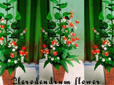 Bunga nona makan sirih dari  plastik || Clerodendrum Flower Making With Plastic Carry Bag