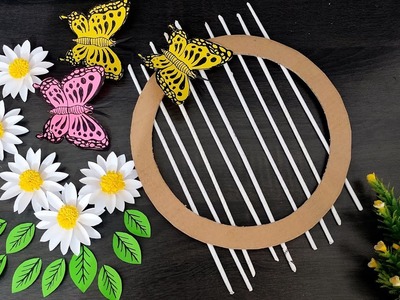 Butterfly wall hanging craft | Paper craft for home decor | Paper flower wall decor | Diy room decor