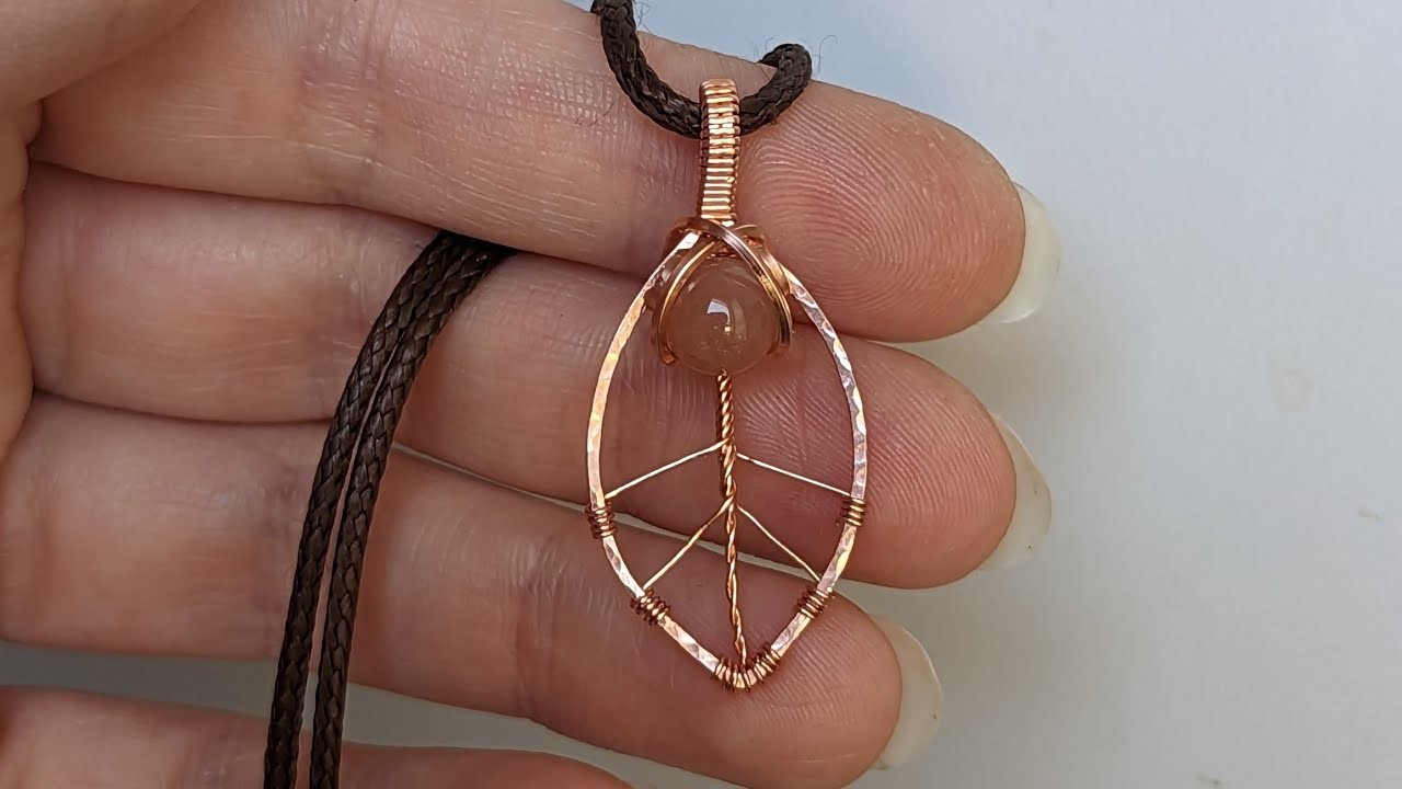 Cabochon Leaf Pendant Wire Wrapping Tutorial